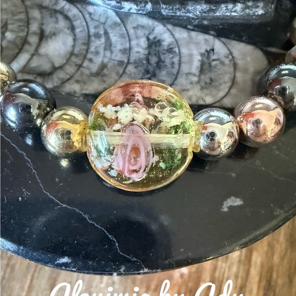 Gold and Silver Beaded Bracelet hematite - Picture 2 of 2